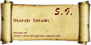 Storch István névjegykártya